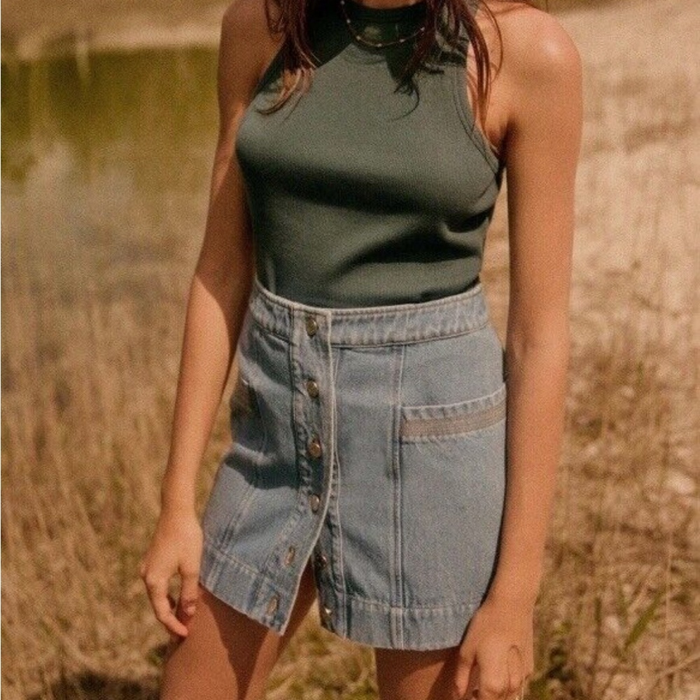 Sézane 'Jelena' skirt - light blue denim - size 36 (sm)